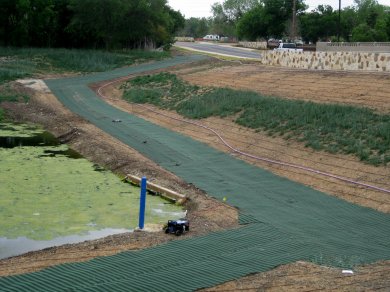 GrassProtecta installed on the riparian zone on the San Antonio river