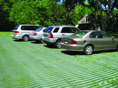 Grass Reinforcement mesh insatlled  for grass parking lots